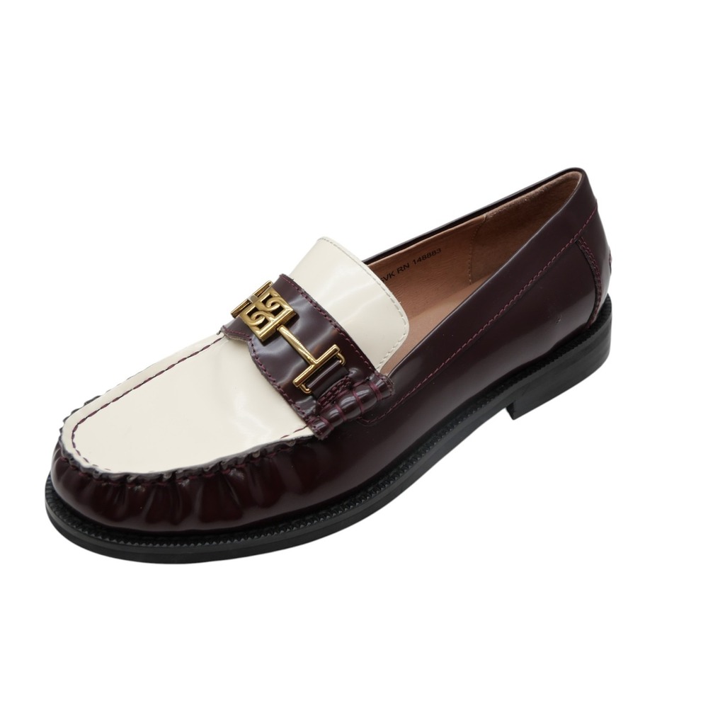 Bibi Lou Tina Bit Loafers Size 38 Cordovan Ivory Colorblock Anthropologie
